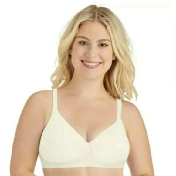 Vanity Fair Women Breathable Luxe Full Fig. Wirefree Bra Coconut White 40DD NEW - Picture 1 of 10